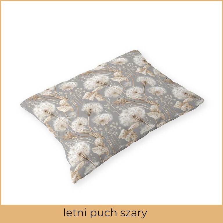 Poszewka 70x80cm na poduszkę 100% bawełna wzór: letni puch szary (2)