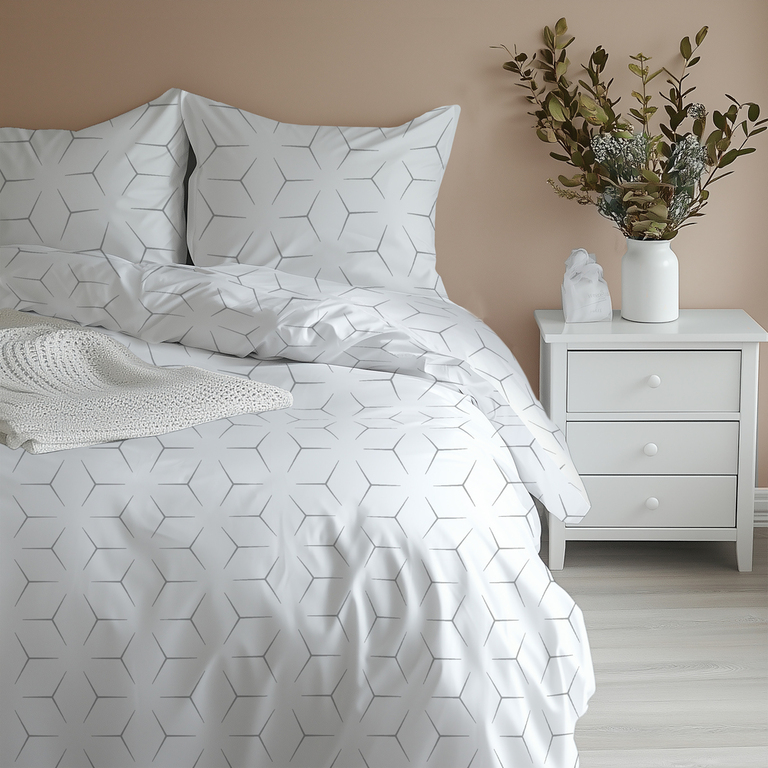 Pościel z Kory 160x200 + 2x70x80 Bawełniana Produkt Polski Bielawa - milano białe (11)