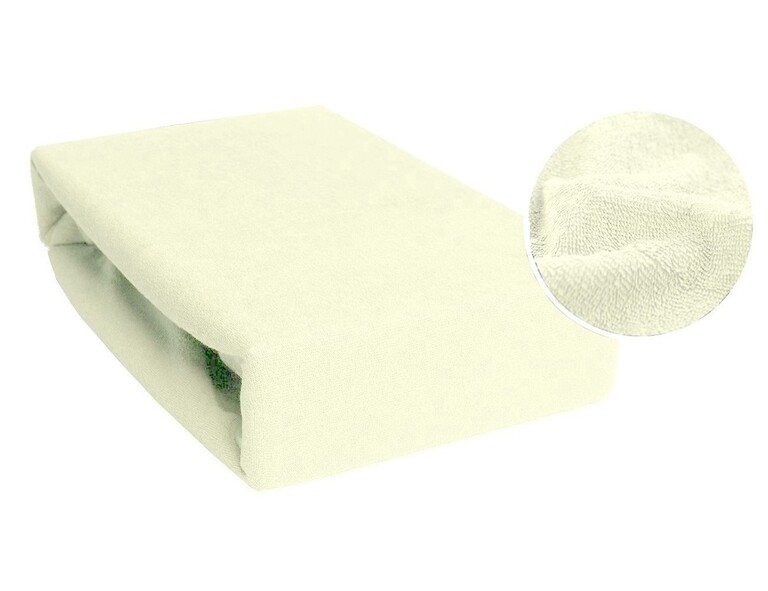 Prześcieradło FROTTE 90x200cm Z GUMKĄ Kremowy (1)