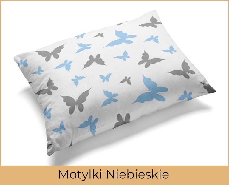 Poszewka 70x80cm na poduszkę 100% bawełna wzór: Motylki Niebieskie (2)