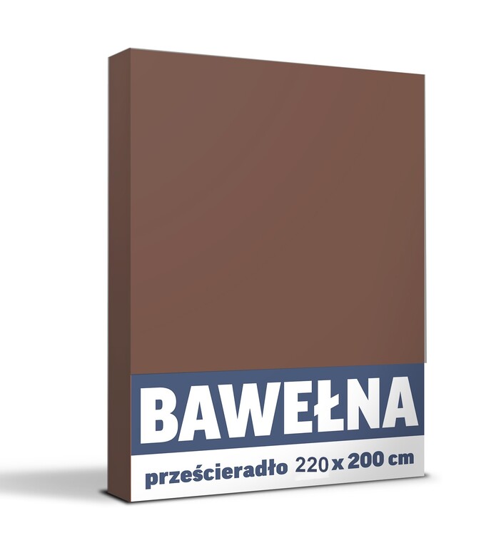 LUX Prześcieradło Tradycyjne 200x220CM Bez Gumki BAWEŁNA 100% brązowy (1)