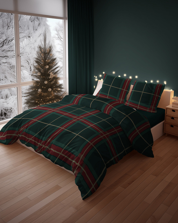 Komplet Pościeli Zimowej 160x200 + 2x70x80, 100% Bawełna, 140g/m2, wzór: wzór: 5819 A (3)