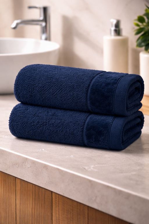 Zestaw 2x RĘCZNIK KĄPIELOWY 70x140 SPA HOTELOWY Duży Bawełniany 550g/m2 - VITO Granat (6)