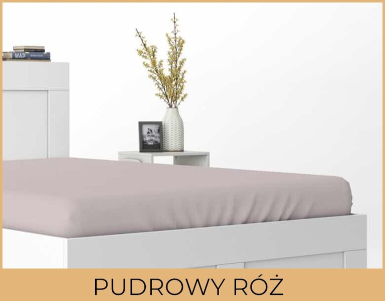 Prześcieradło 120x200 SATYNA z gumką pudrowo różowe (2)