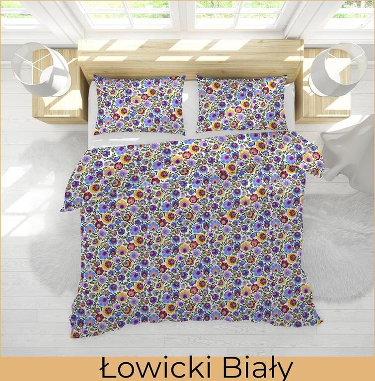 Pościel z kory 160x200 + POSZEWKA 70x80 GRUBA POLSKA BAWEŁNA - Łowicki biały (3)