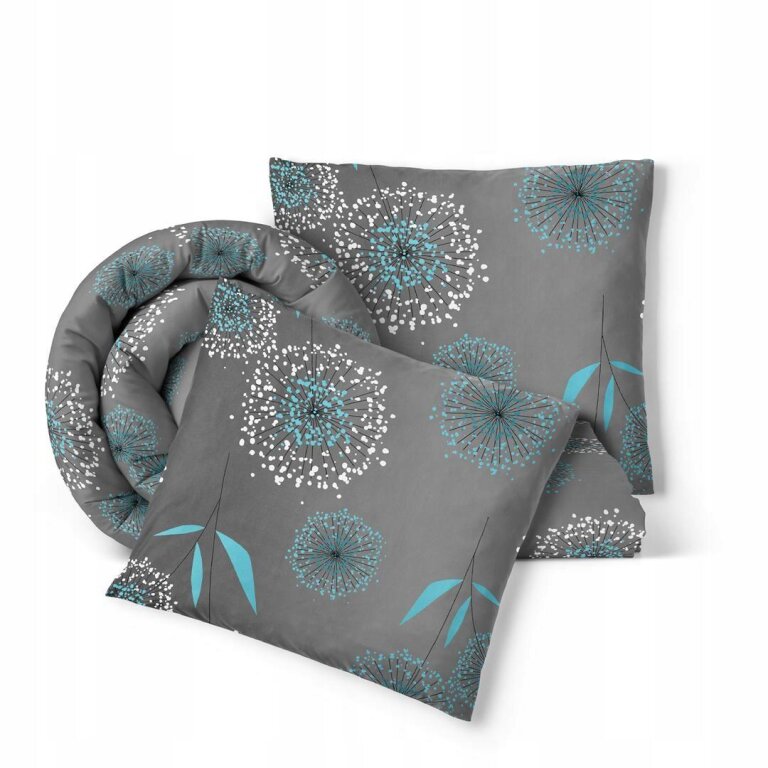 Pościel z Kory 160x200 + 2x70x80 Bawełna 100% Bielawa Produkt Polski - Dmuchawiec turkus (10)