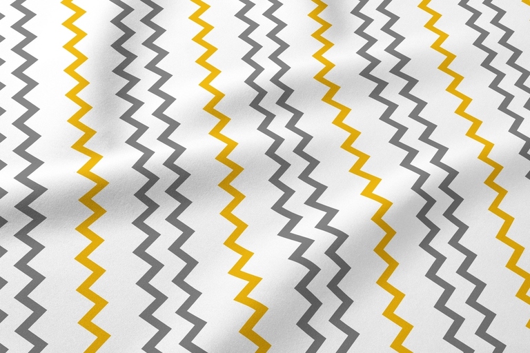 Tkanina na metry, Materiał do szycia, Tkanina, 100% BAWEŁNA, 160cm, Zygzak Szaro żółty 178 (1)