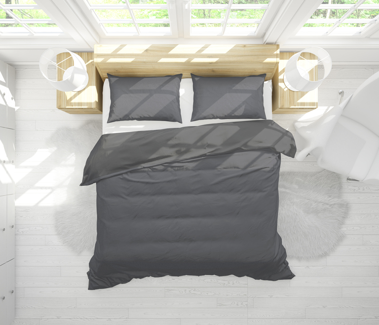 POŚCIEL HOTELOWA 160x200 + 1 poszewka - BAWEŁNA 100%, kolor: GRAFIT (3)
