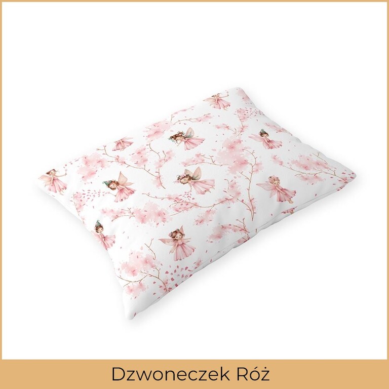 Poszewka na poduszkę 40x60cm BAWEŁNA 100% CERTYFIKAT - Dzwoneczek Róż (2)
