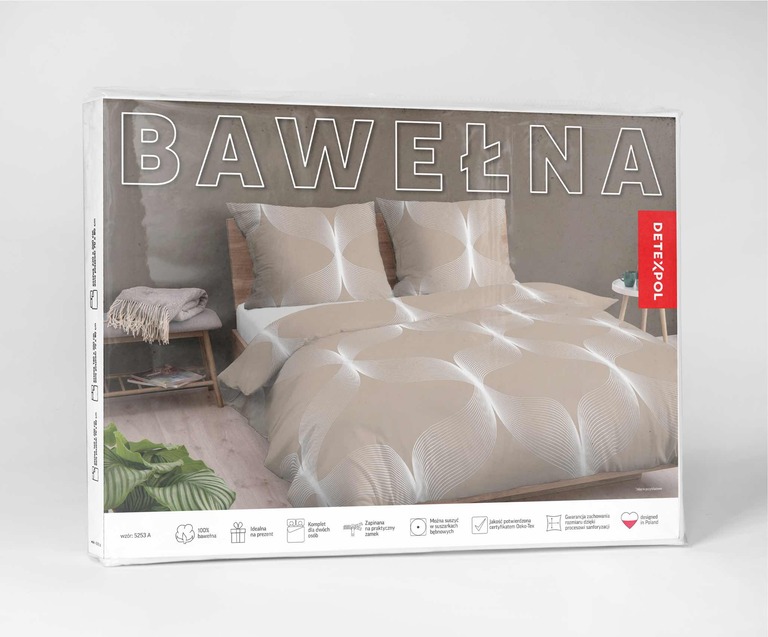 Komplet Pościeli 160x200 + 2x70x80, 100% Bawełna, 140g/m2, wzór: 5253a (4)