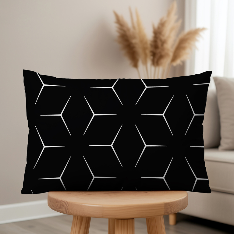Poszewka na poduszkę 50x70cm BAWEŁNA CERTYFIKAT - Milano Czarno Białe (8)