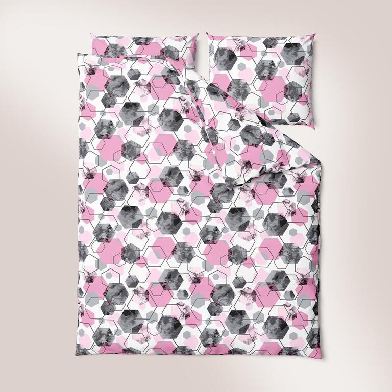 Pościel z Kory 160x200 + 2x70x80 Bawełna 100% Bielawa Produkt Polski - 1651 różowy (8)
