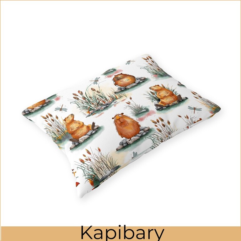  Poszewka na poduszkę 50x60cm BAWEŁNA CERTYFIKAT - kapibary (2)
