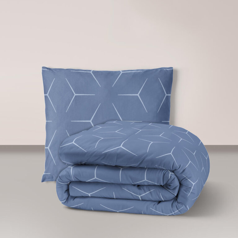 POŚCIEL HOTELOWA 160x200 + 1 poszewka - BAWEŁNA 100%, wzór: Milano Jeans (1)