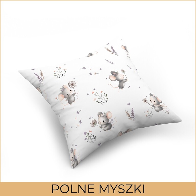 Poszewka na poduszkę jasiek 40x40 100% BAWEŁNA - POLNE MYSZKI (1)